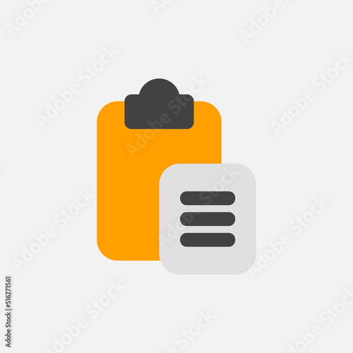 Paste icon in flat style about text editor, use for website mobile app presentation