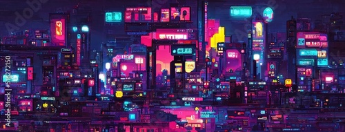 Canvastavla Cyberpunk neon city night