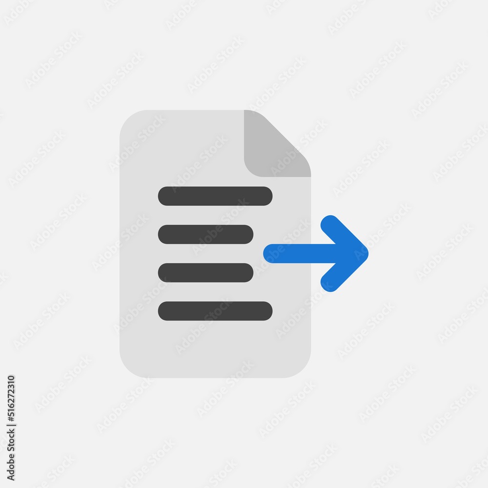 Export document icon in flat style about text editor, use for website mobile app presentation Export document icon in flat style about text editor, use for website mobile app presentation