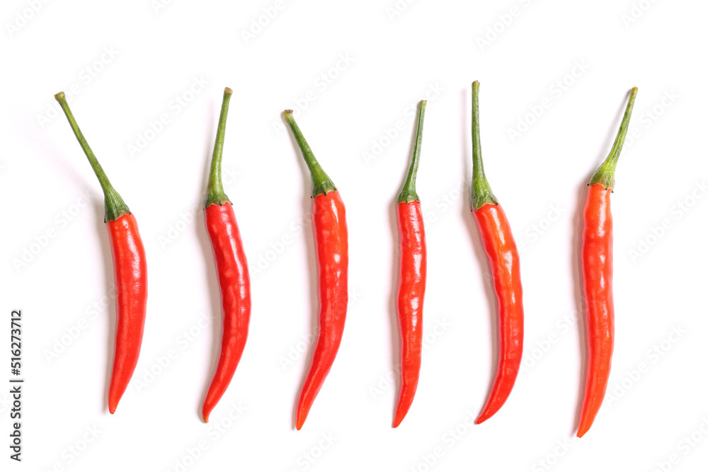 Peppers on white background.