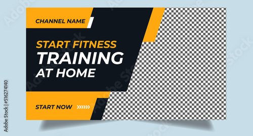 Gym fitness sport training youtube thumbnail design for any gym yoga sport youtube video cover web banner thumbnail template for gym fitness sport concept. 