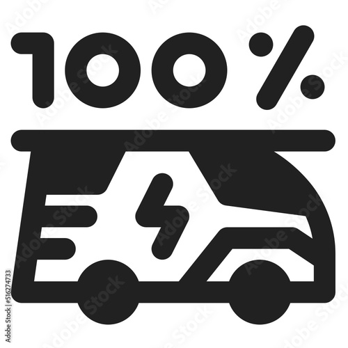 electric car full charge Icon Glyph