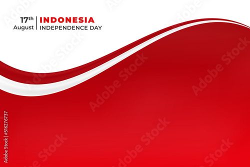 Vector wavy flag blank background Indonesia independence day design