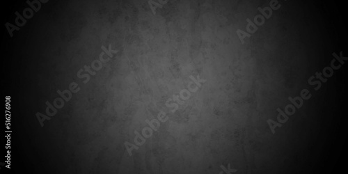Dark black grunge textured concrete background. Panorama dark grey black slate background or texture. Vector black concrete texture. Stone wall background.	
