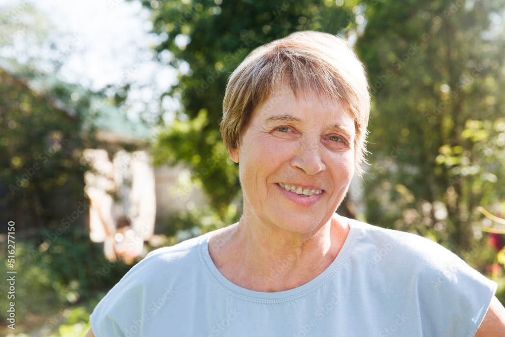 Portrait of positive senior woman with dental braces outdoor. Copy space. eldrey woman smile with Brackets . Portrait of positive senior woman with dental braces outdoor. Copy space. eldrey woman smile with Brackets .