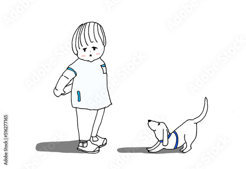 子犬とこども