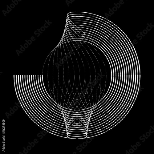 Halftone dots in circle form. round logo . vector dotted frame . design element with many dots .