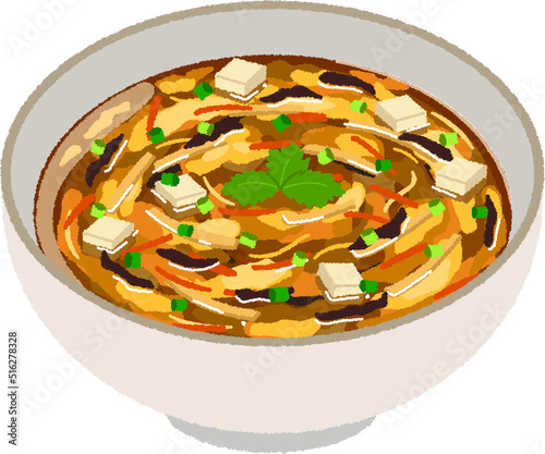 酸辣湯（サンラータン）のイラスト