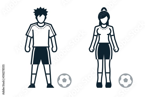 Wallpaper Mural Soccer, Football, Sport Player, People and Clothing icons with White Background Torontodigital.ca