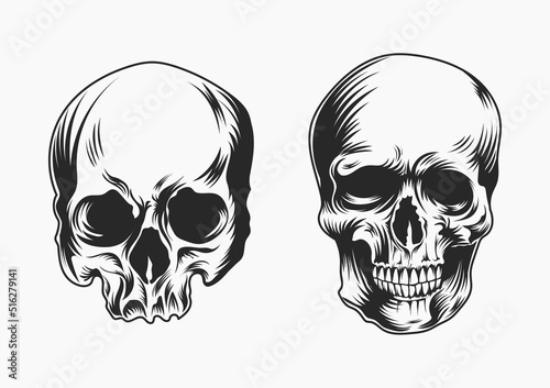 Vintage human skull concept