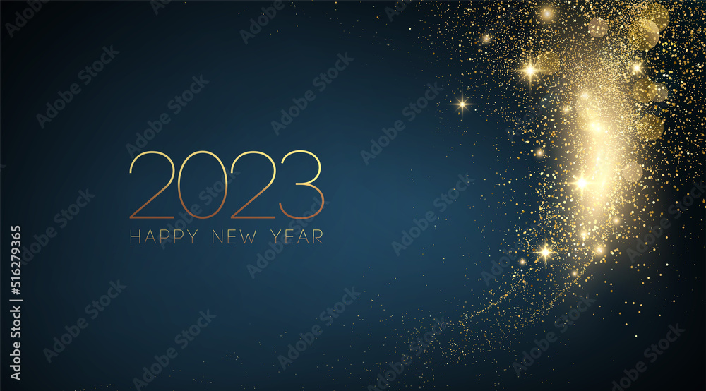 2023 New Year Abstract shiny color gold wave design element 2023 New Year Abstract shiny color gold wave design element