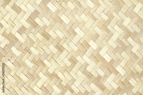 Old bamboo weave texture background  pattern of woven rattan mat in vintage style.