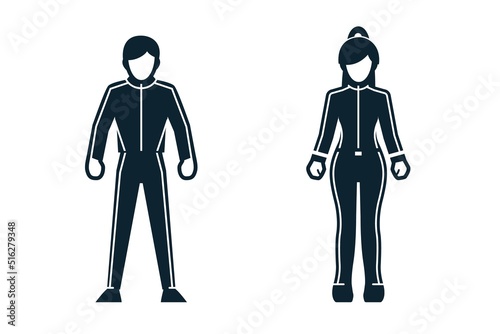 Sport Player, People and Clothing icons with White Background
