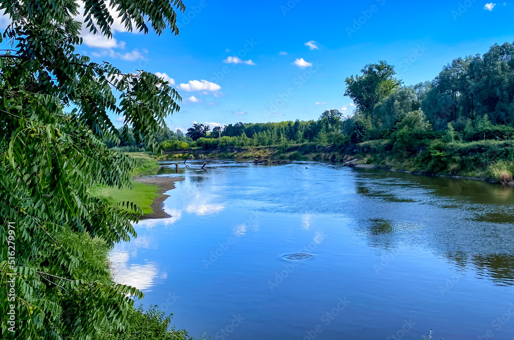 Meanders of the Morava River in the lower reaches of the river near Bzenec. The last unregulated section of the Morava River.