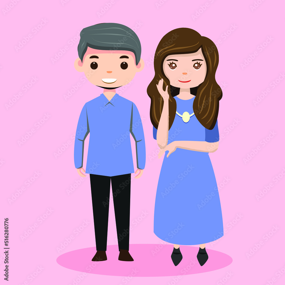illustration of a couple, couple avatar, couple cartoon illustration of a couple, couple avatar, couple cartoon