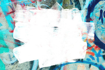 Papier peint photo Graffiti Texture urbaine turquoise grise rouge  © Aleksandra Konoplya