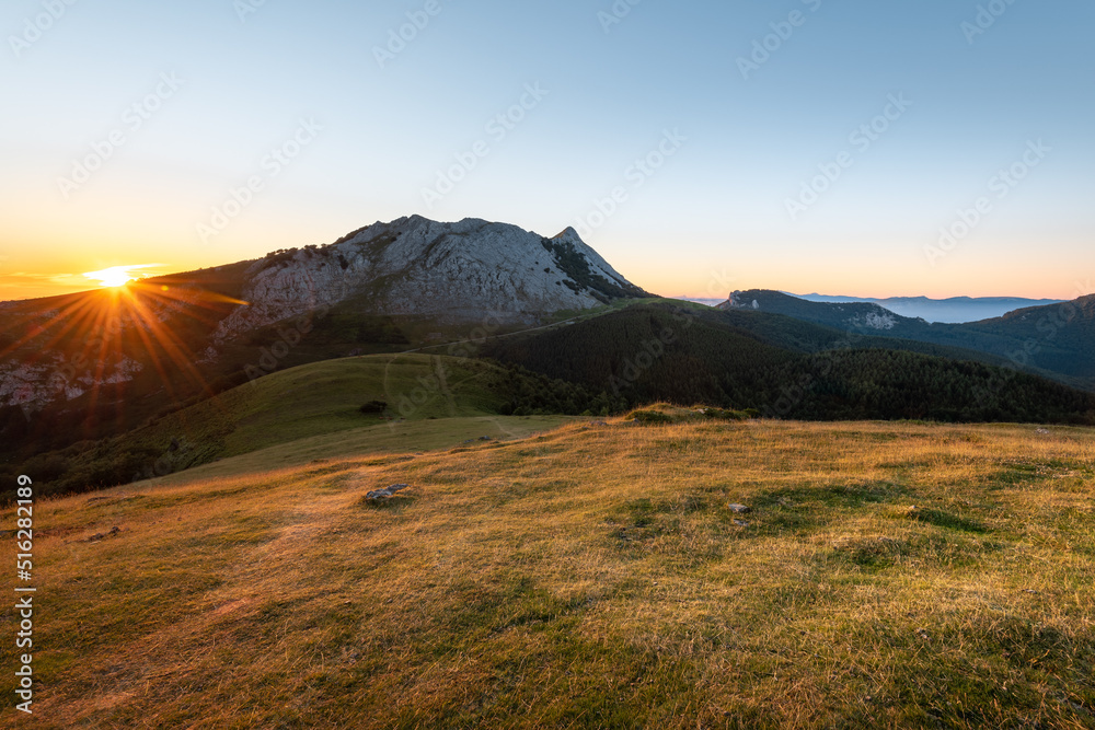 Sunrise from Urkiolamendi mountain, Basque Country, Spain