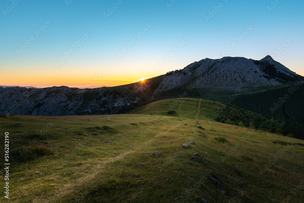 Sunrise from Urkiolamendi mountain, Vizcaya, Spain	