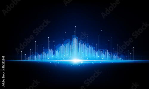 Abstract open Key Door Light out business digital city Hitech communication concept innovation background, vector design