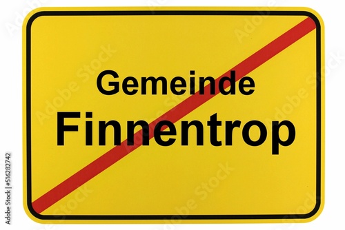 Illustration eines Ortsschildes der Gemeinde Finnentrop in Nordrhein-Westfalen photo