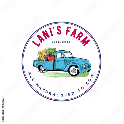 ]vegetable car logo design vector