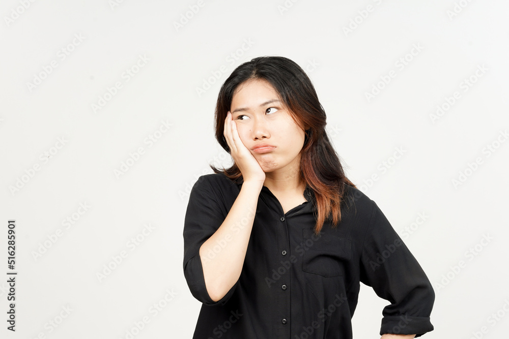Boring gesture of Beautiful Asian Woman Isolated On White Background Boring gesture of Beautiful Asian Woman Isolated On White Background