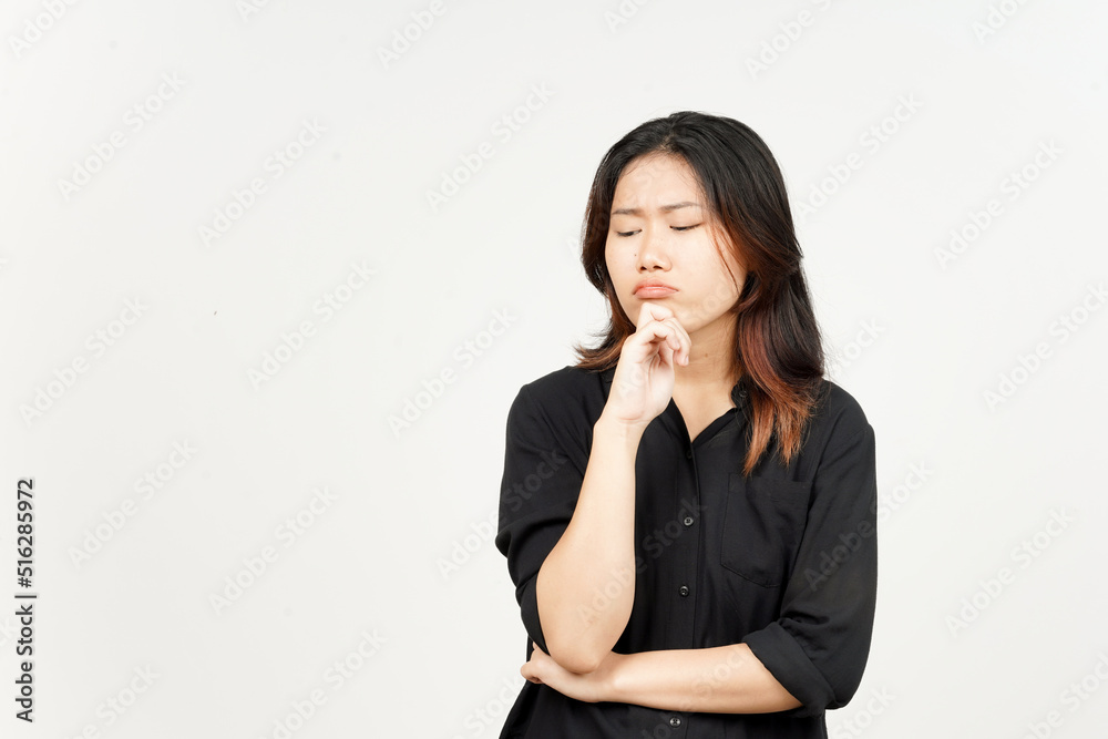 Thinking gesture of Beautiful Asian Woman Isolated On White Background Thinking gesture of Beautiful Asian Woman Isolated On White Background