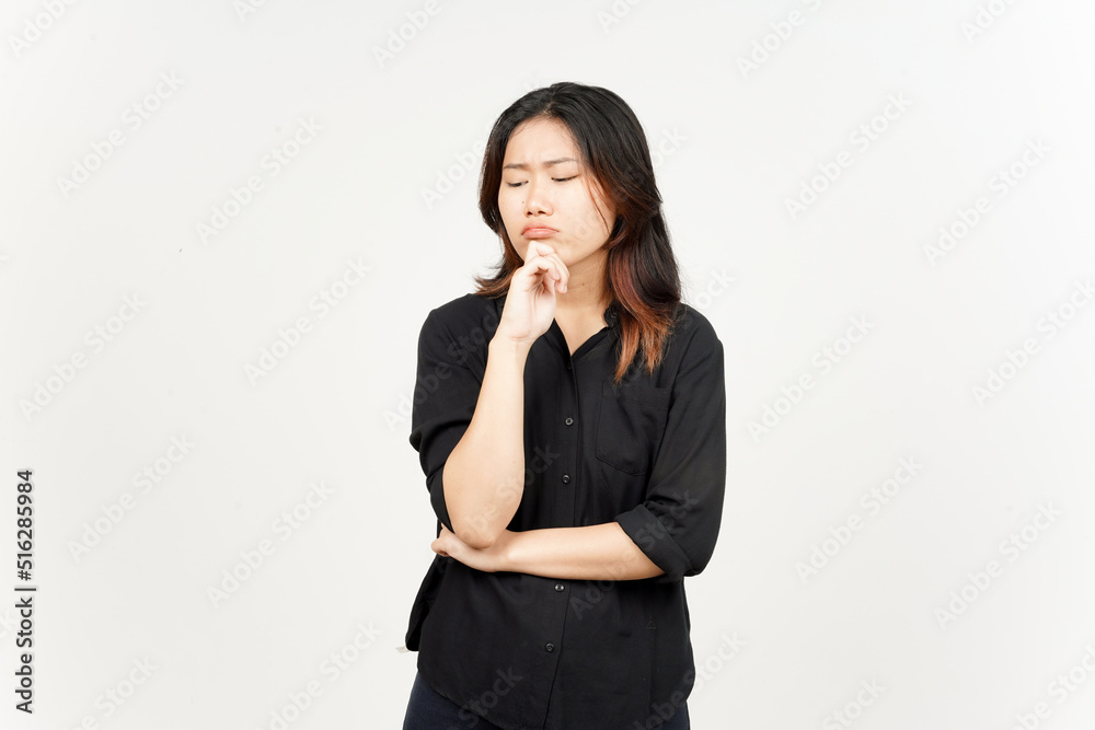Thinking gesture of Beautiful Asian Woman Isolated On White Background Thinking gesture of Beautiful Asian Woman Isolated On White Background