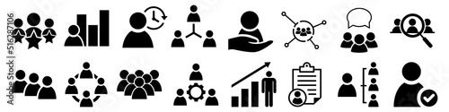 Business People icon vector set, human resources illustration sign collection, management and users symbol.