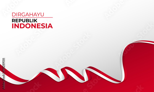 Happy Indonesia independence day background banner design. photo