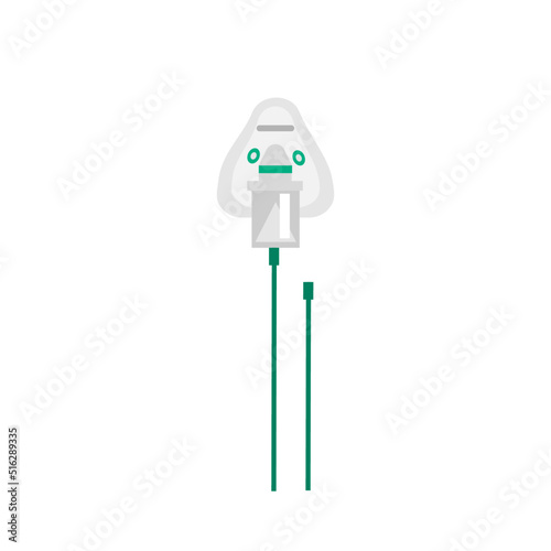 Illustration of an oxygen nebulizer mask.