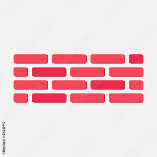 vector illustration of red brick wall arrangement.