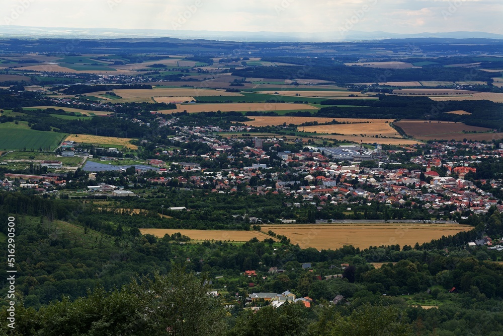 Fototapeta premium View from Hostyn hill to Bystrice pod Hostyn. Czechia.