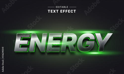 Editable 3D Trendy Metallic Text Effect. Cinematic Title