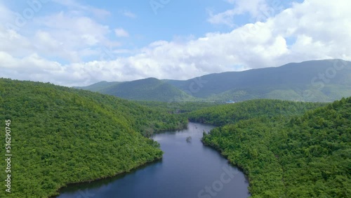 Wallpaper Mural Aerial landscape with green hills, river and forest, Jharkhand tourism, India Torontodigital.ca