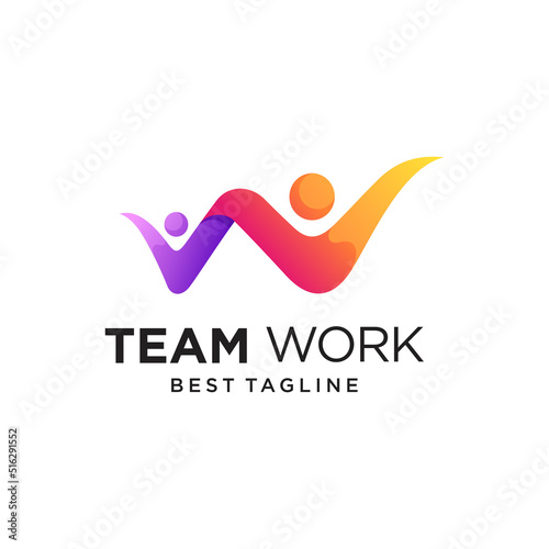 People logo connected by raising hands