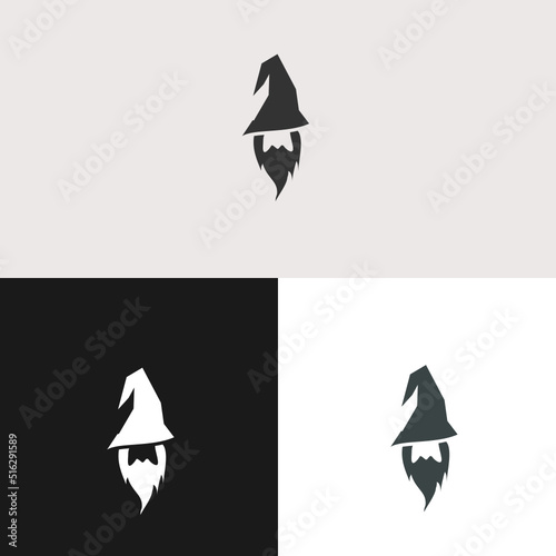 Creative minimal wizard warlock logo