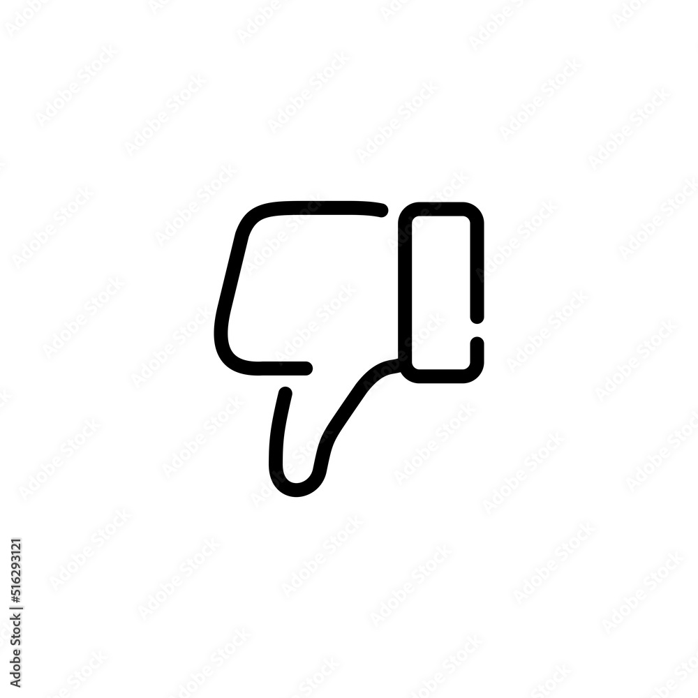 Thumb down line icon vector. Dislike icon Thumb down line icon vector. Dislike icon