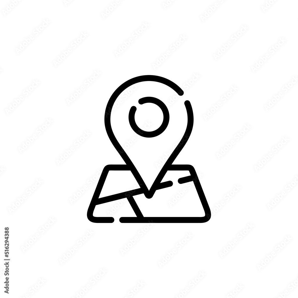 Map line icon vector. Pointer map icon Map line icon vector. Pointer map icon