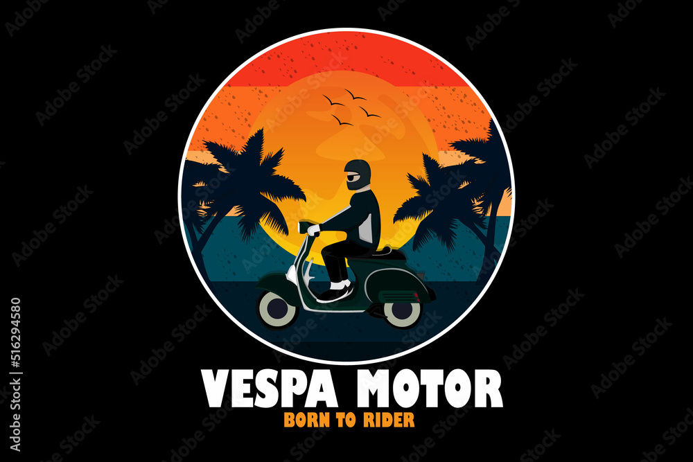 Vespa Motor Retro Vintage Design Landscape