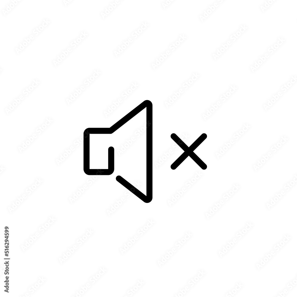 Speaker mute line icon design vector Speaker mute line icon design vector