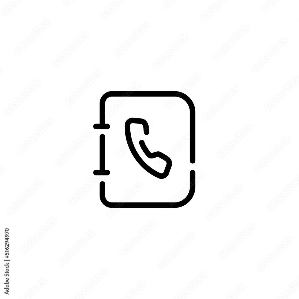 Phone book line icon design vector. Contact icon Phone book line icon design vector. Contact icon