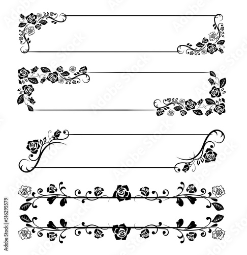 薔薇　フレーム枠　飾り枠　
