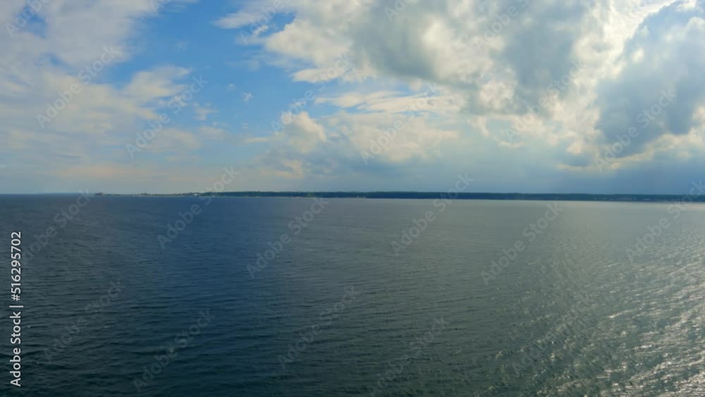 Cloudy weather while sailing at sea on a large cruise ferry. Cloudy weather while sailing at sea on a large cruise ferry.