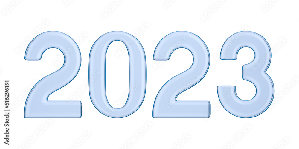 2023 new year on white background. Isolated 3D illustration 2023 new year on white background. Isolated 3D illustration