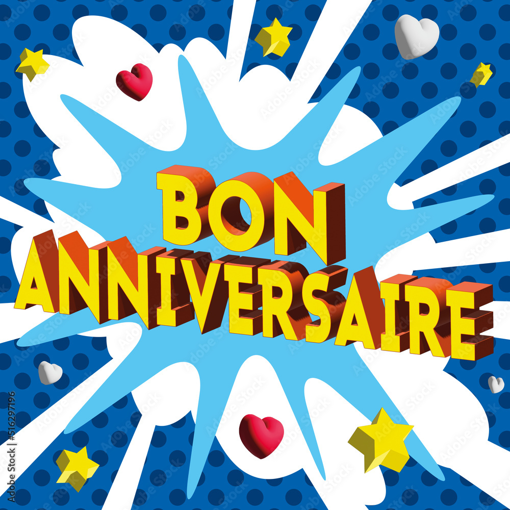 Carte Bon Anniversaire 2023 1 vector de Stock | Adobe Stock