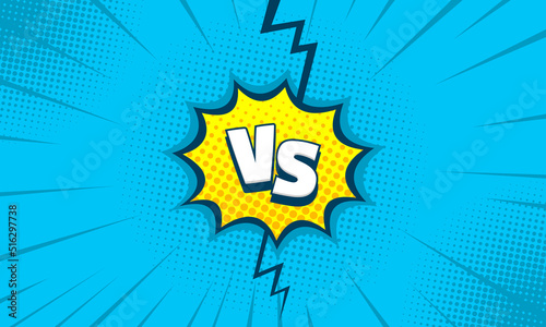Comic style versus battle background template design