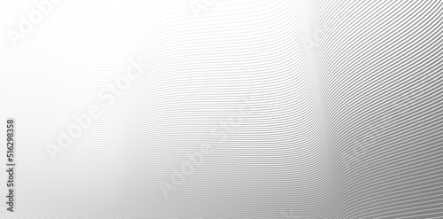 Light grey lines in 3D perspective vector abstract background, dynamic linear minimal design, wave lied pattern in dimensional and movement.