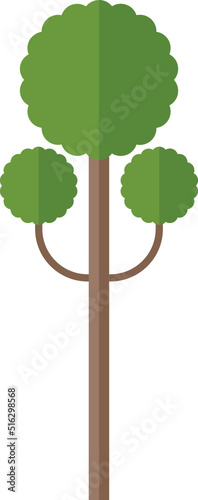 Green flat tree vector illustration isolated on white