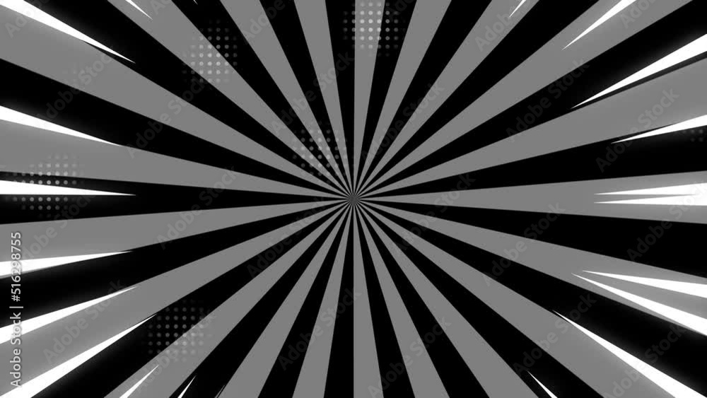 Animated Abstract black and white comic with halftone background. Retro ...